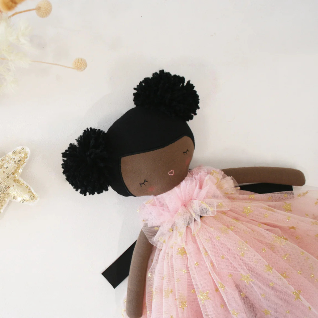 Alimrose Halle Ballerina Doll (Darker Brown & Ebony)