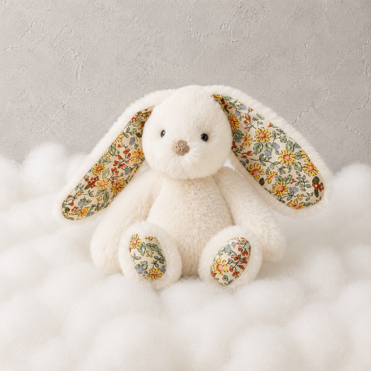 Floral White Bunny Rattle Small | Jiggle & Giggle