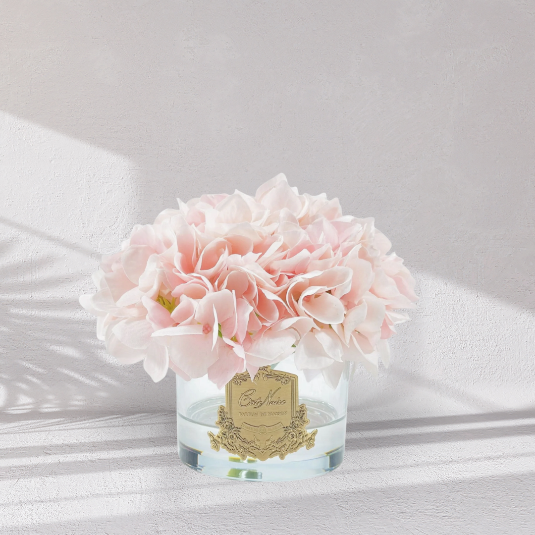Cote Noire Perfumed Natural Touch Hydrangeas - Pink Blush - Pink Box