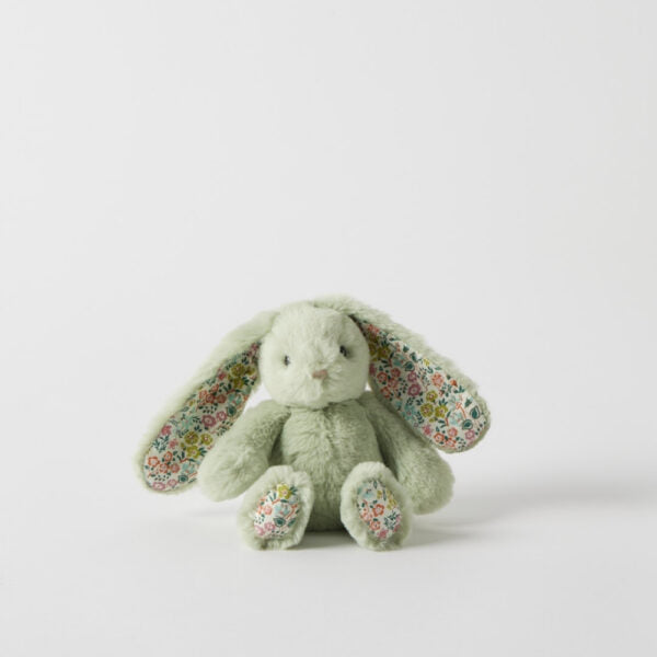 Floral Mint Bunny Rattle | Jiggle & Giggle
