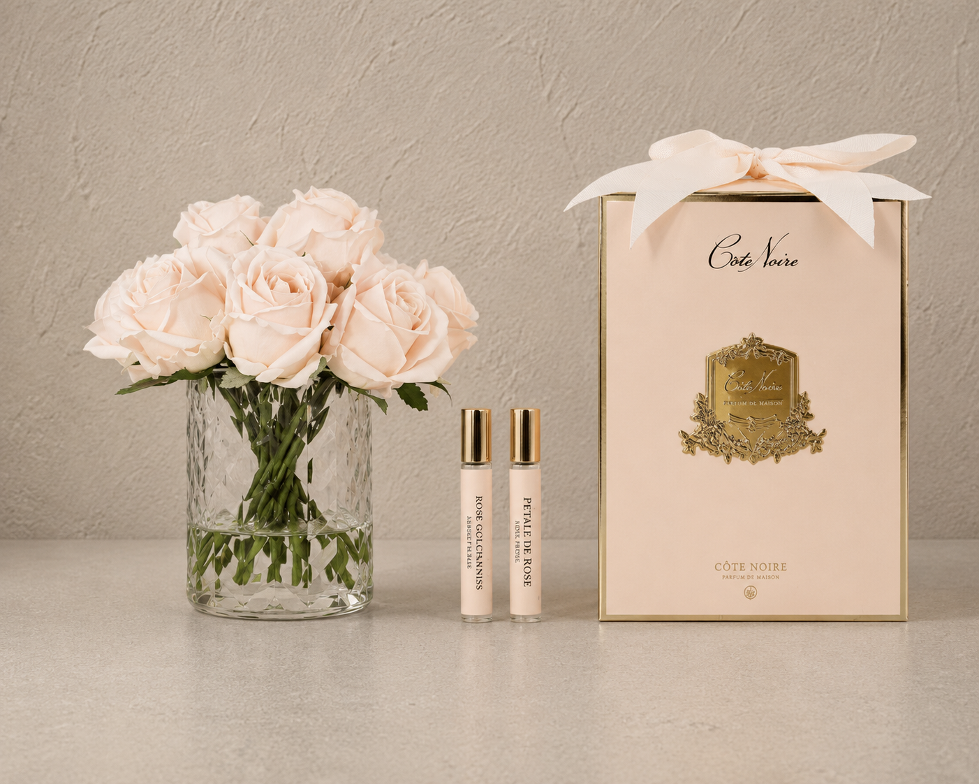 Cote Noire Herringbone Rose Buds | Champagne Pink