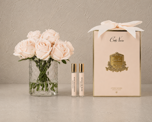 Cote Noire Herringbone Rose Buds | Champagne Pink