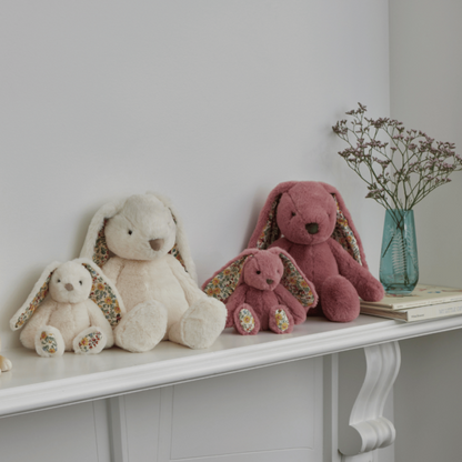 Floral White Bunny Rattle Small | Jiggle & Giggle