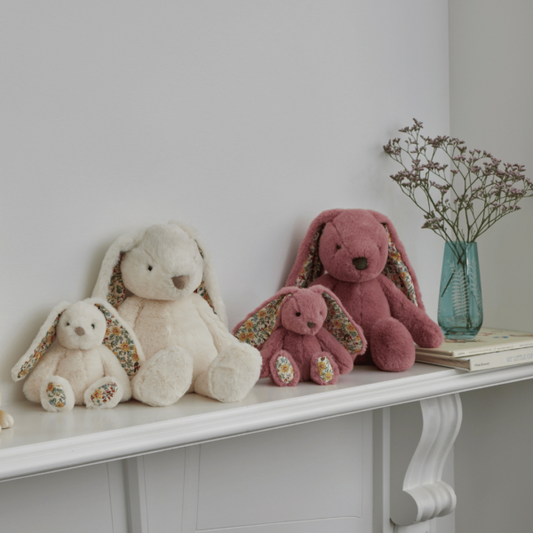 Floral White Bunny Rattle Small | Jiggle & Giggle