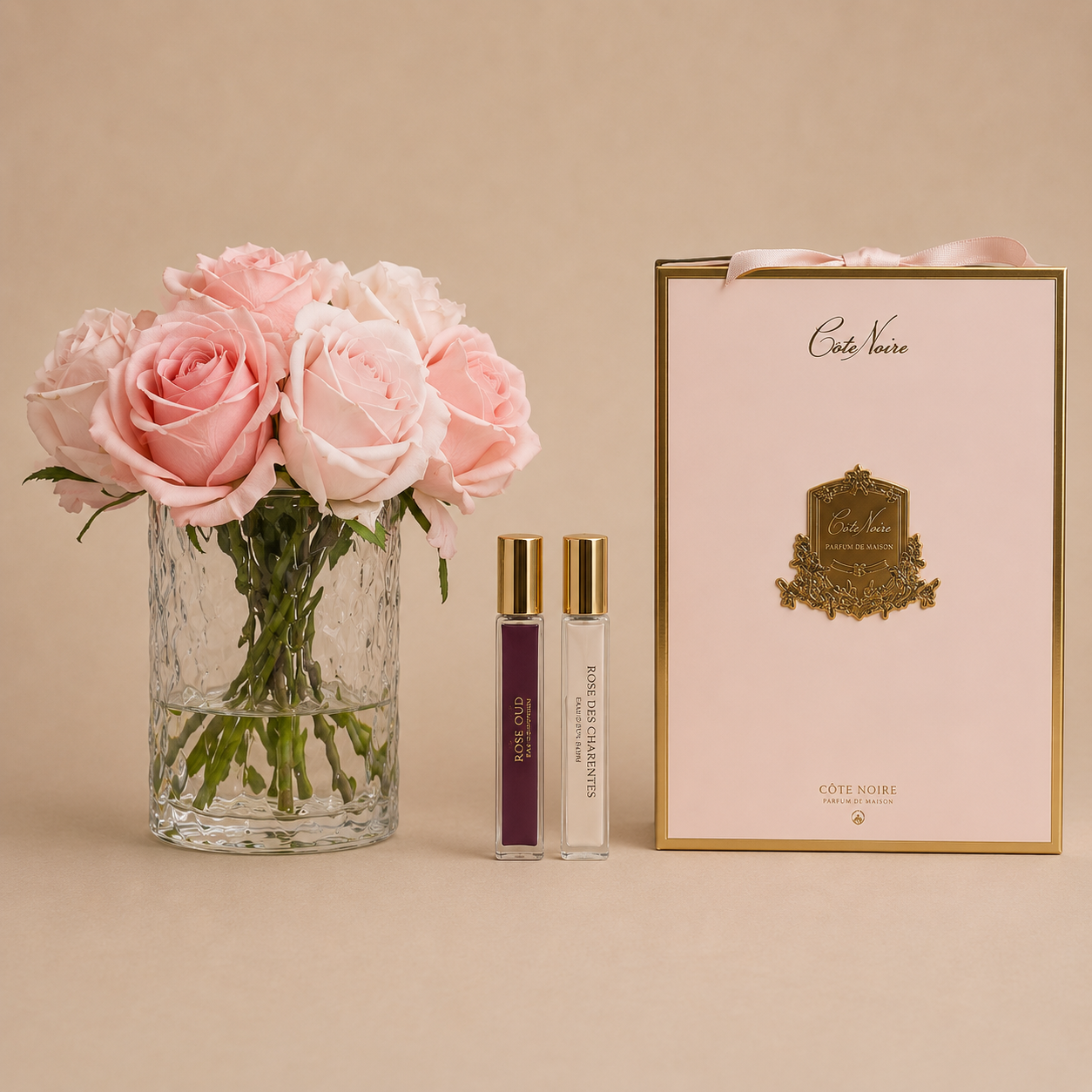 Cote Noire Herringbone Rose Buds| Mixed Pink