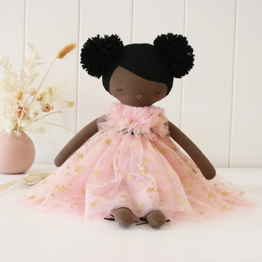 Alimrose Halle Ballerina Doll  (Darker Brown & Ebony)