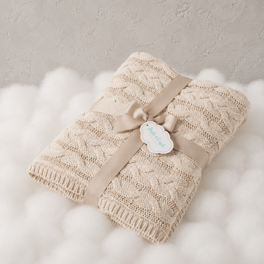 Aurora Cable Knit Baby Blanket | Jiggle & Giggle