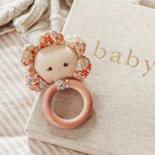 Flower Baby Teether Rattle Sweet Marigold