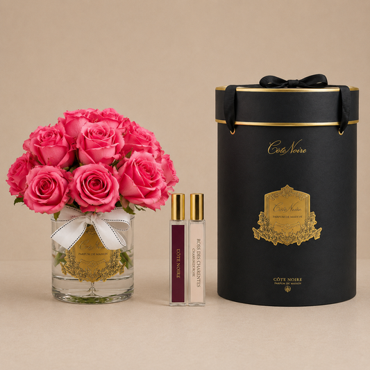 Cote Noire Luxury Grand Rose Bud Bouquet | White Peach