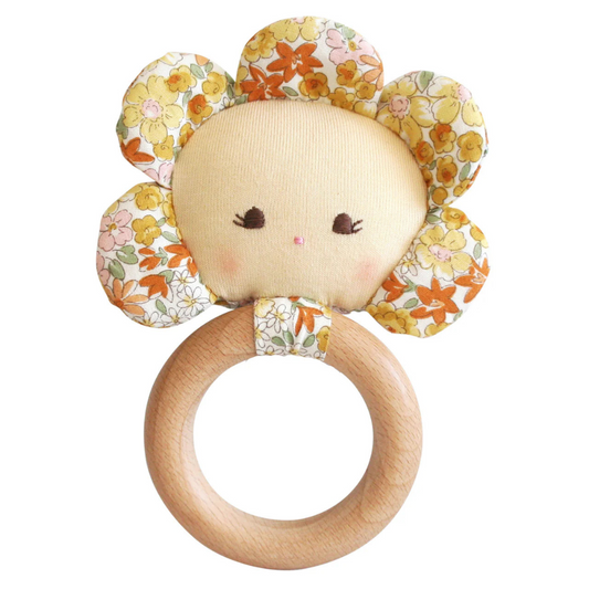 Flower Baby Teether Rattle Sweet Marigold