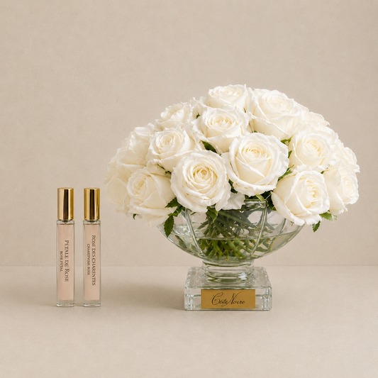 Cote Noire Luxury 37 Rose Bud Bouquet | White