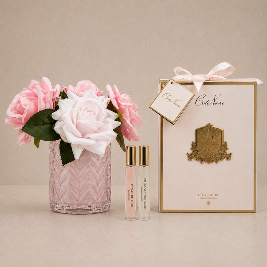 Cote Noire Herringbone Roses | Champagne Rose