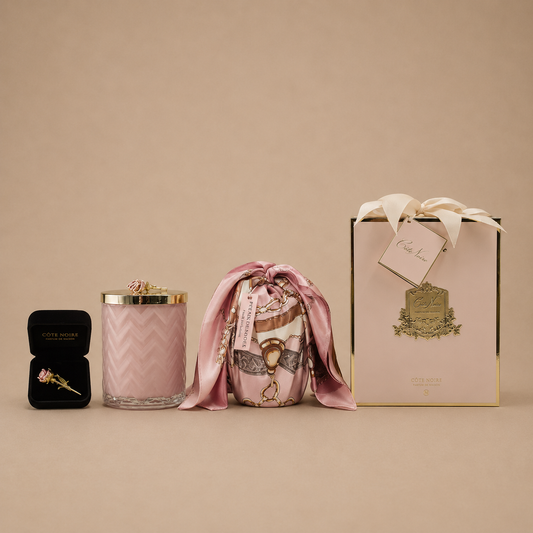Cote Noire Herringbone Candle | Charante Rose