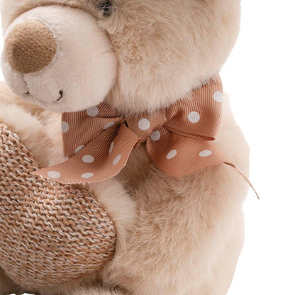 Teddy Bear Darren w Plush Heart Brown (24cmST)