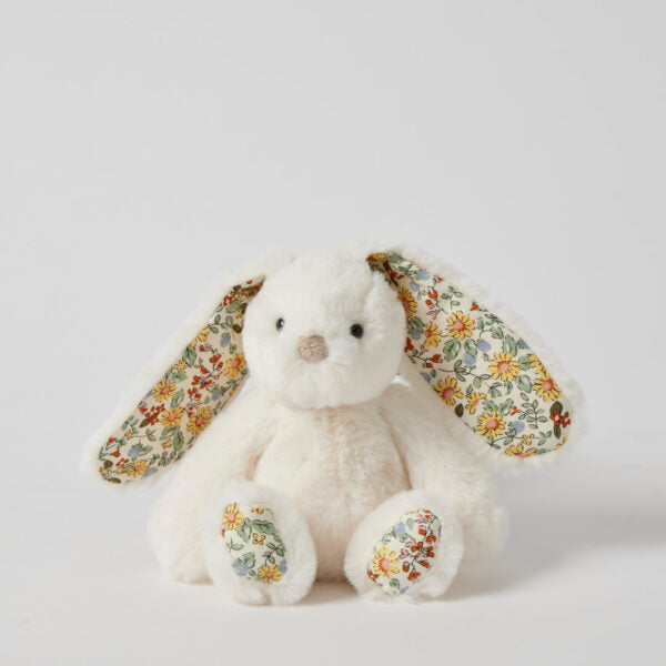 Floral White Bunny Rattle Small | Jiggle & Giggle