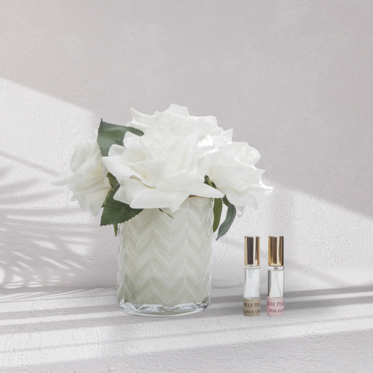 Cote Noire - Herringbone Flower Cream - Champagne Rose