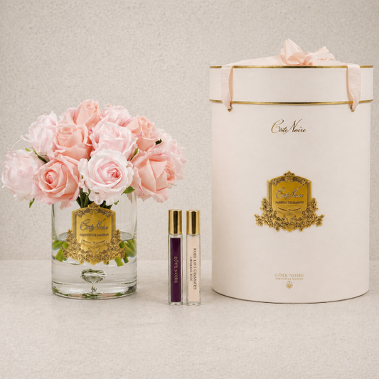 Cote Noire Luxury Grand Rose Bud Bouquet | Mixed Pink