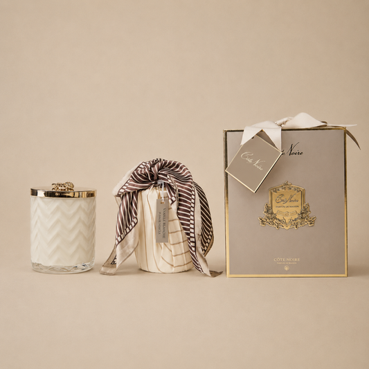 Cote Noire | Limited-Edition Herringbone Candles, Scarf & Brooch