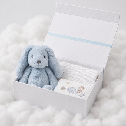Pale Blue Bunny Hamper Gift Set | Jiggle & Giggle
